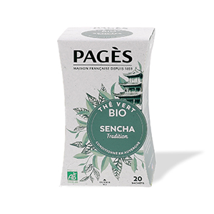 Boite de 20 sachets de thé vert Sencha bio - PAGES