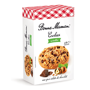 9 Cookies chocolat et noisettes BONNE MAMAN