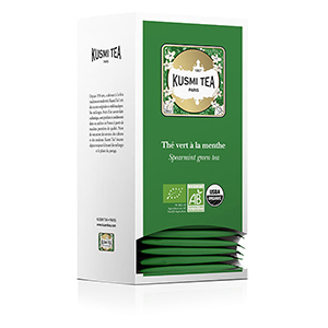 Boite de 25 sachets de thé vert menthe bio - KUSMI TEA