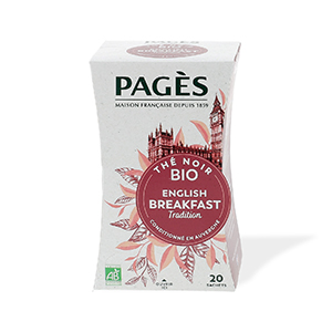 Boite de 20 sachets de thé noir English Breakfast bio - PAGES
