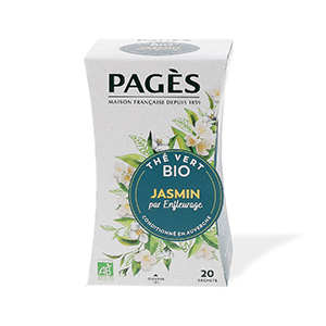 Boite de 20 sachets de thé vert jasmin bio - PAGES