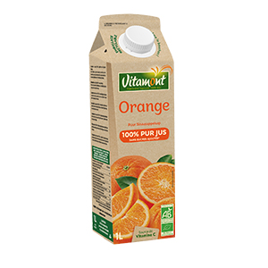 Pur jus d'orange bio - VITAMONT - 1L x8