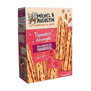 Palmiers allongés framboises - MICHEL ET AUGUSTIN - boite de 12