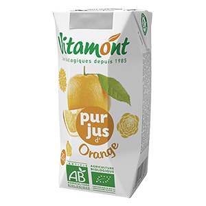 Pur jus d'orange bio - VITAMONT - 20cl x24