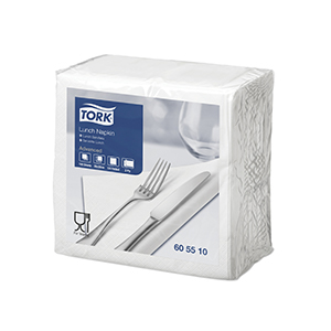 100 serviettes blanches 2 plis - TORK - 30x30cm