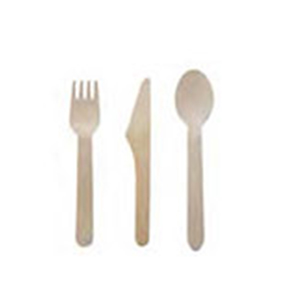 500 kits en bois - serviette + couteau + fourchette + cuillère