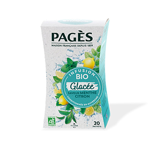Boite de 20 infusions glacées menthe citron bio - PAGES
