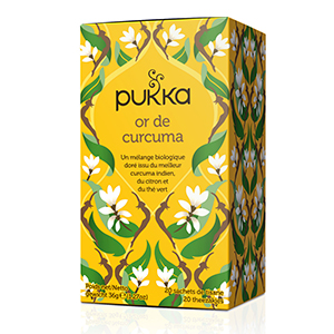 Boite de 20 sachets de thé vert or de curcuma bio - PUKKA