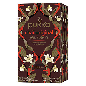 Boite de 20 sachets de thé noir Chaï original bio - PUKKA