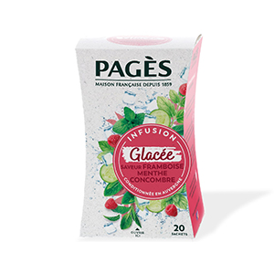 Boite de 20 infusions glacées framboise menthe concombre - PAGES
