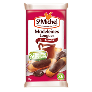 Sachets de 6 madeleines longues au chocolat - ST MICHEL - 90g x20