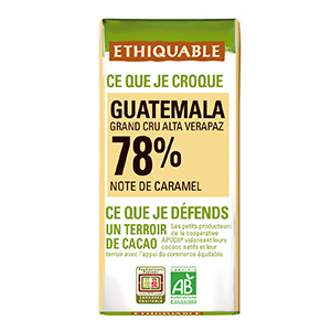 Mini barres chocolat noir Guatemala 75% bio - ETHIQUABLE - 30g x24