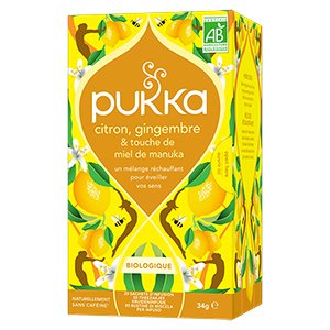 Boite de 20 infusions Citron, Gingembre et Miel bio - PUKKA
