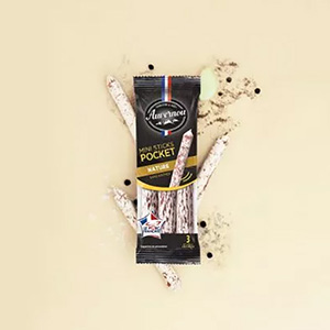 Sachet de 3 mini sticks saucisson nature - AUVERNOU - x40