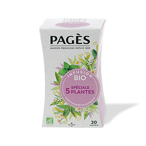 Boite de 20 infusions bio spéciale 5 plantes - PAGES 