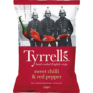 Chips piment doux paprika - TYRELLS - 40g x 18