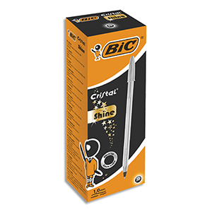 Boite de 20 stylos bille crystal argent - BIC