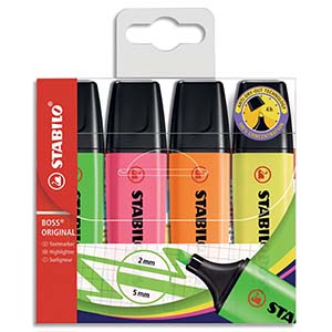 Pochette de 4 surligneurs - STABILO 