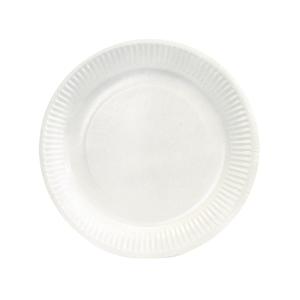 Assiettes en carton blanc biodégradable - 23cm x100